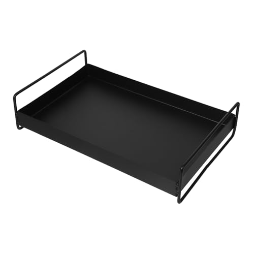 LIGIGWASH Metall serviertablett mit Griffen Vielseitiges Rechteckiges Tablett für Süßigkeiten Schmuck und Desserts Stabiles Deko tablett für Kaffee Partytisch Geeignet für Zuhause und Büro von LIGIGWASH