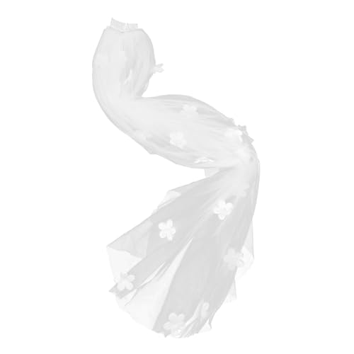 LIGIGWASH Pearl Waist Bridal Veil mit Blumen Luftiges Einlagiges Tüll Haaraccessoire für Hochzeit Bachelorette Party Romantische Braut Frisur von LIGIGWASH