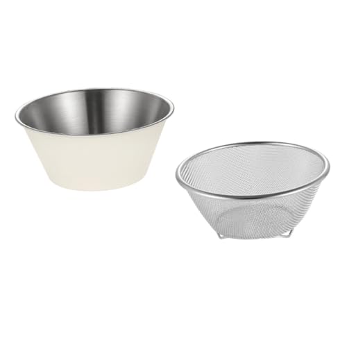 LIGIGWASH Reissieb aus Edelstahl Teiliges Set mit Feinmaschigem Abtropfkorb und Waschschüssel Kompakt Schnelles Abtropfen für Reis Gemüse und Obst Küche LIGIGWASH Reissieb aus Edelstahl Teiliges Set mit Feinmaschigem Abtropfkorb und Waschschüssel Kompakt Schnelles Abtropfen für Reis Gemüse und Obst Küche von LIGIGWASH