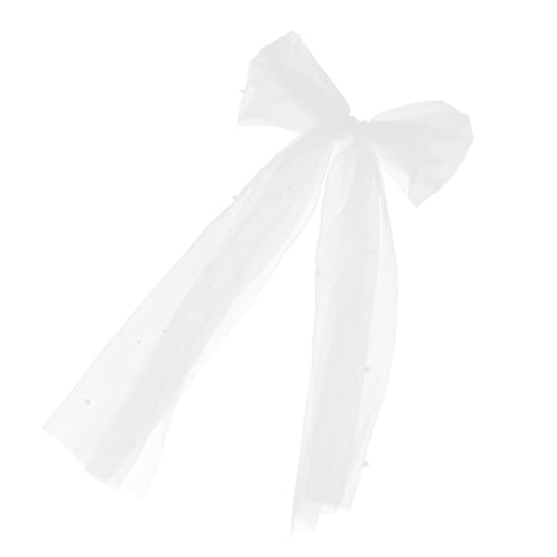 LIGIGWASH Romantischer Brautschleier mit Weißer Schleife und Perlen Eleganter Haarschmuck für Hochzeit Leichter Bowknot vorhang mit Haarclip Passend für Bräute und Festliche Anlässe LIGIGWASH Romantischer Brautschleier mit Weißer Schleife und Perlen Eleganter Haarschmuck für Hochzeit Leichter Bowknot vorhang mit Haarclip Passend für Bräute und Festliche Anlässe von LIGIGWASH