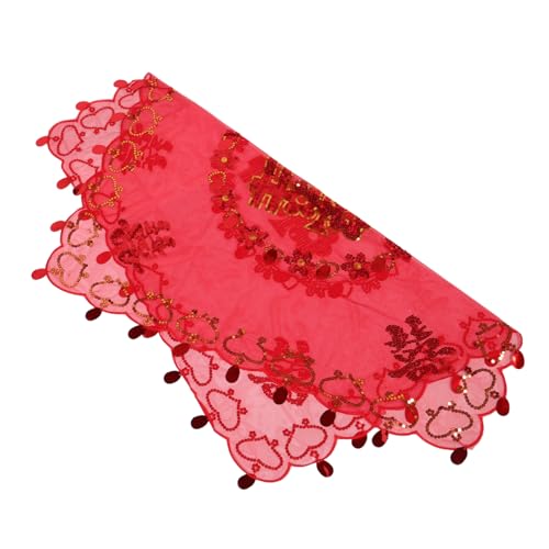 LIGIGWASH Rotes Brautschleier Hochzeit Kopfschmuck mit Stickerei Chinesischer Stil Kurzer Spitzen Schleier Traditionelles Braut-accessoire für Hochzeiten Party Cosplay LIGIGWASH Rotes Brautschleier Hochzeit Kopfschmuck mit Stickerei Chinesischer Stil Kurzer Spitzen Schleier Traditionelles Braut-accessoire für Hochzeiten Party Cosplay von LIGIGWASH