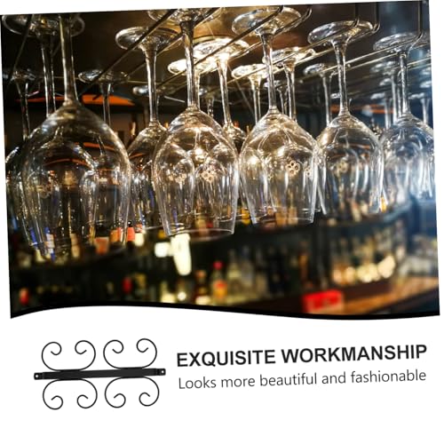 LIGIGWASH Schwarzer Weinregal Glashalter aus Robustem Hängendes Goblet Rack für Weingläser Platzsparend und Praktisch für Küchen Barorganisation von LIGIGWASH
