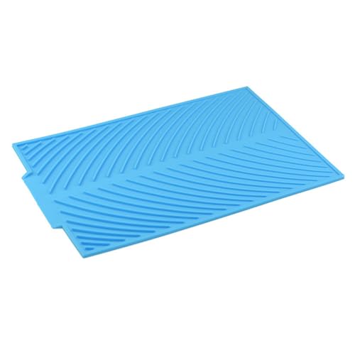 LIGIGWASH Silikon Abtropfmatte Rutschfest Hitzebeständig Spülmaschinenfest Faltbar für Küche Geschirr Flaschen Trocknen Vielseitig Verwendbar Blau von LIGIGWASH