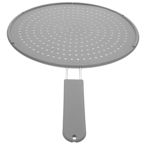 LIGIGWASH Silikon Spritzschutz Sieb für Pfanne mit Edelstahlrahmen Hitzebeständiger Fettspritzschutz für Bratpfannen und Skillet Transparenter Pfannenspritzschutz mit Praktischem Griff für von LIGIGWASH