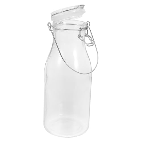 LIGIGWASH Vorratsglas Luftdicht Wiederverwendbar Kleine Glasbehälter für Saft Milch Honig Transparent Robust Frischhaltend für Küche und Haushalt von LIGIGWASH