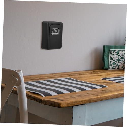LIGIGWASH Wandmontierter Schlüssel Organizer Metall Schwarz mit Zahlenschloss für Außenbereich Schlüsselbox Sicheres Schlüsselversteck für Auto von LIGIGWASH