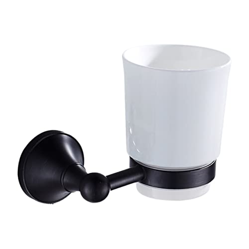 LIGIGWASH Wandmontierter Zahnbürstenhalter aus Kupfer mit Keramischem Becher Eleganter Badezimmer Organizer Vielseitig Einsetzbar für Bad Küche und Langlebige Konstruktion und Design von LIGIGWASH
