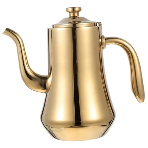 LIGIGWASH Wasserkocher mit Teesieb für Induktionsherde Ergonomischer Griff Hitzebeständig für Tee Kaffee und Heiße Getränke Goldfarben von LIGIGWASH