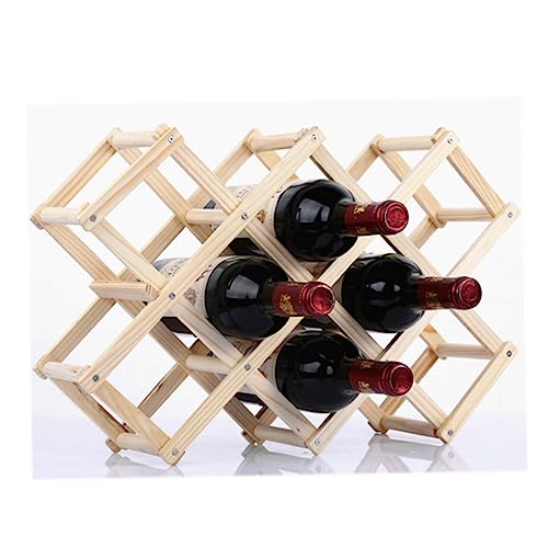 LIGIGWASH Weinregal Anzeige Stand Flasche Steht Falten Gestell LED faltbar Weinflaschenregal Weinflaschen-Server Hölzern von LIGIGWASH