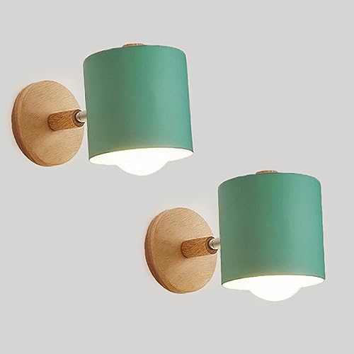 LIGKIN 2 Stück Wandleuchte Innen E27 Verstellbare Wandleuchte Holz Wandlampen mit Metallschirm Deckenleuchte Kinderzimmerleuchte für Nachttisch Büro Wohnzimmer Lesen, Grün LIGKIN 2 Stück Wandleuchte Innen E27 Verstellbare Wandleuchte Holz Wandlampen mit Metallschirm Deckenleuchte Kinderzimmerleuchte für Nachttisch Büro Wohnzimmer Lesen, Grün von LIGKIN
