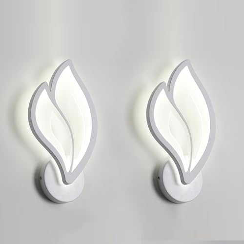 LIGKIN 2 Stück Wandleuchte LED Innen 12W Kreative Blattförmige Wandlampe Modern Acryl Nachtlicht Weiß Wandbeleuchtung für Schlafzimmer Büro Korridor Wohnzimmer LIGKIN 2 Stück Wandleuchte LED Innen 12W Kreative Blattförmige Wandlampe Modern Acryl Nachtlicht Weiß Wandbeleuchtung für Schlafzimmer Büro Korridor Wohnzimmer von LIGKIN