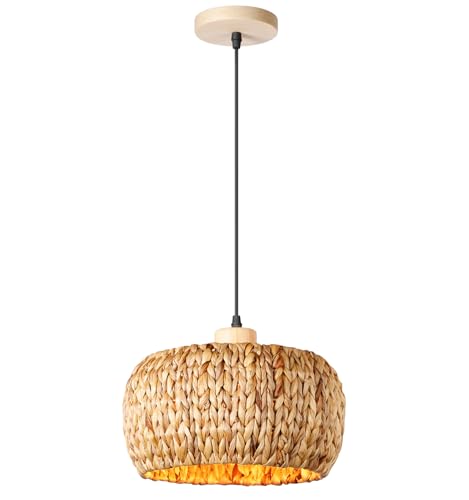 LIGKIN Hängeleuchte Vintage Industrielle Pendelleuchte Rattan Lampenschirm Hängelampe Boho, E27 Deckenleuchte Rustikale Hängeleuchte für Schlafzimmer Wohnzimmer Restaurant, Ø30cm LIGKIN Hängeleuchte Vintage Industrielle Pendelleuchte Rattan Lampenschirm Hängelampe Boho, E27 Deckenleuchte Rustikale Hängeleuchte für Schlafzimmer Wohnzimmer Restaurant, Ø30cm von LIGKIN