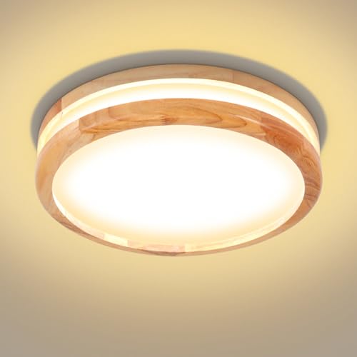 LIGKIN LED Deckenlampe Holz 24W Deckenleuchte Rund 30cm Warmweiß 3000K Durchmesser Modern Doppelte Lage Küchenlampe Lampe Wohnzimmer für Balkon Flur Babyzimmer Schlafzimmer LIGKIN LED Deckenlampe Holz 24W Deckenleuchte Rund 30cm Warmweiß 3000K Durchmesser Modern Doppelte Lage Küchenlampe Lampe Wohnzimmer für Balkon Flur Babyzimmer Schlafzimmer von LIGKIN