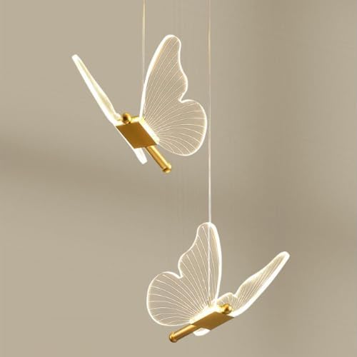 LIGKIN LED-Hängeleuchte 12W Schmetterling Kreativ Kronleuchter 3000K-6500K Dimmbar Deckenleuchte LED Acryl für Kinderzimmer, Wohnzimmer, Esszimmer LIGKIN LED-Hängeleuchte 12W Schmetterling Kreativ Kronleuchter 3000K-6500K Dimmbar Deckenleuchte LED Acryl für Kinderzimmer, Wohnzimmer, Esszimmer von LIGKIN