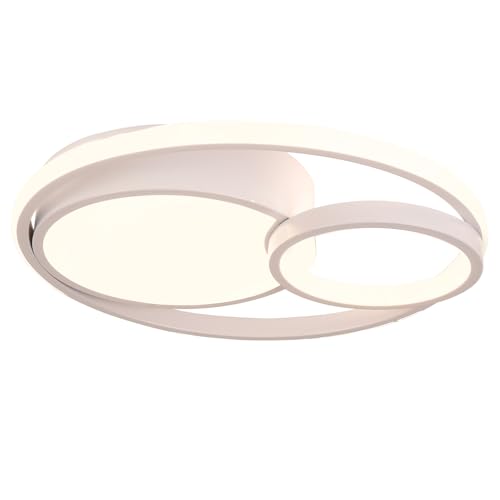 LIGKIN Moderne LED-Deckenleuchte 40W Deckenlampe aus Acryl Deckenleuchte Weiß Ringe LED Deckenleuchte 4500K, Beleuchtung für Wohnzimmer, Schlafzimmer, Flur, Büro von LIGKIN