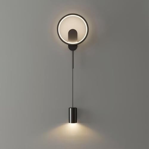 LIGKIN Moderne LED-Wandleuchte Innen 24W Dimmbar 3 Farbtemperaturen kreativ Wandlampe Verstellbar Schwarze Beleuchtung für Flur, Wohnzimmer, Schlafzimmer von LIGKIN