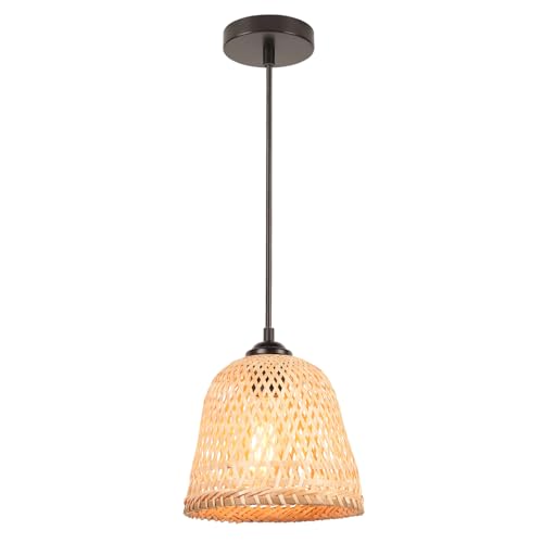 LIGKIN Pendelleuchte Bambus Weben Kronleuchter Rattan Boho Style Bambus Lampenschirm Vintage Deckenleuchte Deko für Schlafzimmer Wohnzimmer Küche LIGKIN Pendelleuchte Bambus Weben Kronleuchter Rattan Boho Style Bambus Lampenschirm Vintage Deckenleuchte Deko für Schlafzimmer Wohnzimmer Küche von LIGKIN