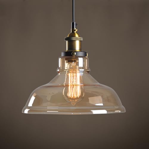 LIGKIN Pendelleuchte Industrielle Hängeleuchte Vintage Kronleuchter aus Glas E27 Deckenleuchte Glasschirm Hängelampe für Schlafzimmer Wohnzimmer Restaurant LIGKIN Pendelleuchte Industrielle Hängeleuchte Vintage Kronleuchter aus Glas E27 Deckenleuchte Glasschirm Hängelampe für Schlafzimmer Wohnzimmer Restaurant von LIGKIN