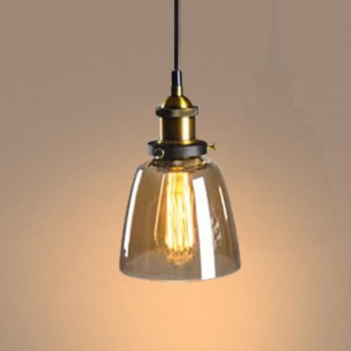 LIGKIN Pendelleuchte Industrielle Hängeleuchte Vintage Kronleuchter aus Glas E27 Deckenleuchte Glasschirm Hängelampe für Schlafzimmer Wohnzimmer Restaurant LIGKIN Pendelleuchte Industrielle Hängeleuchte Vintage Kronleuchter aus Glas E27 Deckenleuchte Glasschirm Hängelampe für Schlafzimmer Wohnzimmer Restaurant von LIGKIN