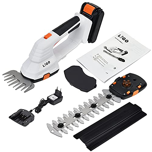 LIGO Akku Gras- und Strauchschere 20V, 2-in-1 Schere mit verschiedenen Messer AufsätzenInklusive, 10cm Grasmesser, 20cm Strauchtrimmer, mit 2.0Ah Akku und Ladegerät LIGO Akku Gras- und Strauchschere 20V, 2-in-1 Schere mit verschiedenen Messer AufsätzenInklusive, 10cm Grasmesser, 20cm Strauchtrimmer, mit 2.0Ah Akku und Ladegerät von LIGO