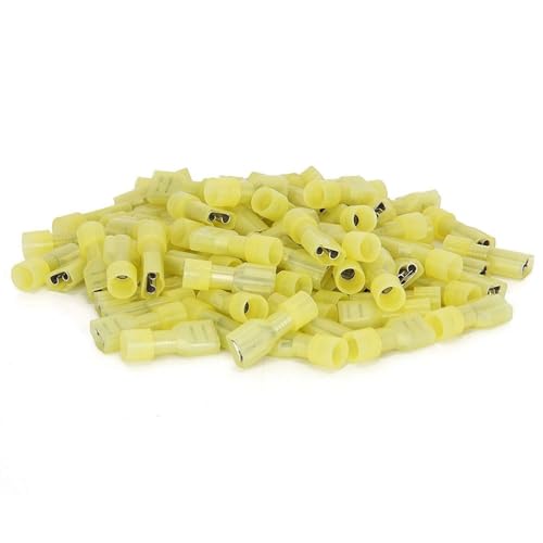 200 Stück weibliche elektrische Crimp-Anschlussklemmen – Nylon-Flachstecker for einfache Identifizierung und zuverlässige Verbindungen(Yellow) von LIGPING