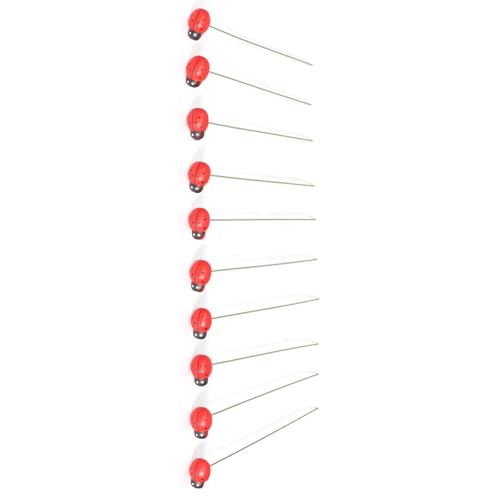 10 x Marienkäfer-Statuen aus Holz zur Verbesserung der Ästhetik des Gartens und zur Schaffung lebendiger Außenbereiche, Hofpfahl-Dekorationen von LIGSLN