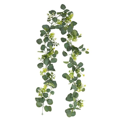 180 cm künstliche Eukalyptusgirlanden zum Aufhängen, Zubehör für Wohnzimmer oder Büro, mit 60 Blütenköpfen, Party-Dekoration 180 cm künstliche Eukalyptusgirlanden zum Aufhängen, Zubehör für Wohnzimmer oder Büro, mit 60 Blütenköpfen, Party-Dekoration von LIGSLN