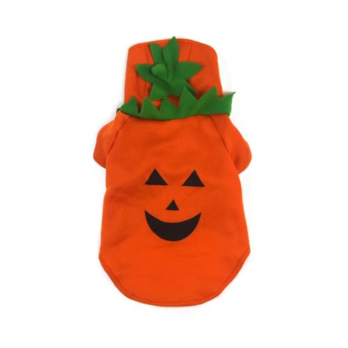 Haustier-Kapuzenpullover für Hunde und Katzen, Kürbis-Sweatshirt, Halloween, modischer Kapuzenpullover, Winter-Outfit, Party-Kostüm von LIGSLN