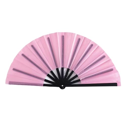 LIGSLN KungFu Handventilator mit schwarzen Rippen, 25,4 cm, für Festivals, Aufführungen und künstlerische Präsentationen, tragbarer Handventilator von LIGSLN
