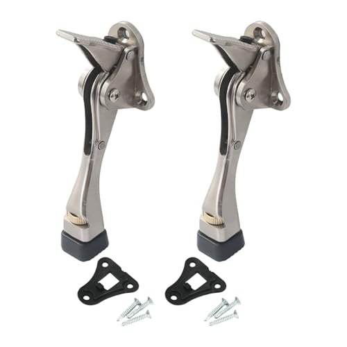 Metall-Türstopper, verstellbar, Wandschutz, Türhalter mit rutschfester Gummispitze, verstellbare Halterung mit rutschfester Gummispitze, 2 Stück von LIGSLN