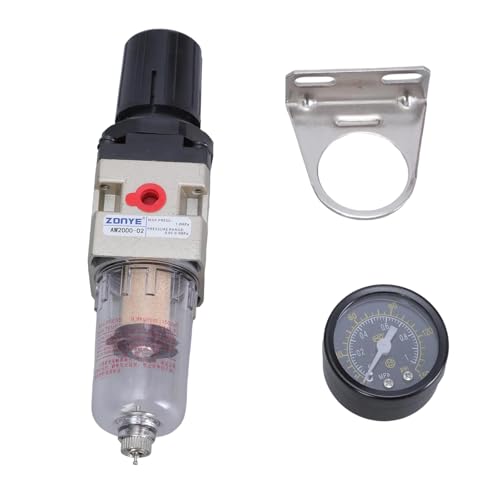 Pneumatisches Druckluftwerkzeug Kompressorfilter und Regler Combo mit Präzisionsmessgeräten 1/4 BSPT Regler für Kompressor Huckepack-Werkzeug von LIGSLN