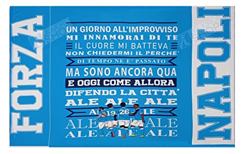Flagge Von Neapel "Ein Tag Plötzlich Mi Inverliebt" 3° Scudetto Cm 94x140 Fußball Campione D'Italien Tricolore von LIGUORO SHOP