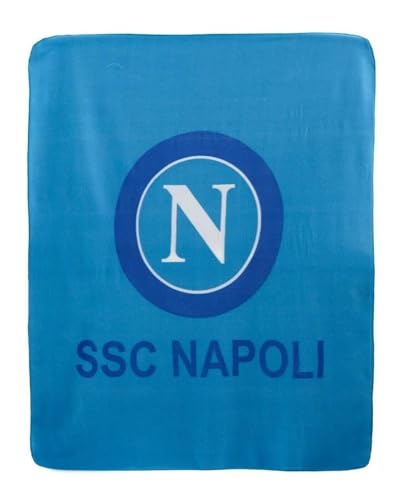 LIGUORO SHOP Decke Napoli, weiches Fleece, blau, Logo, offizielles Fußballprodukt, warm, 130 x 160 cm von LIGUORO SHOP