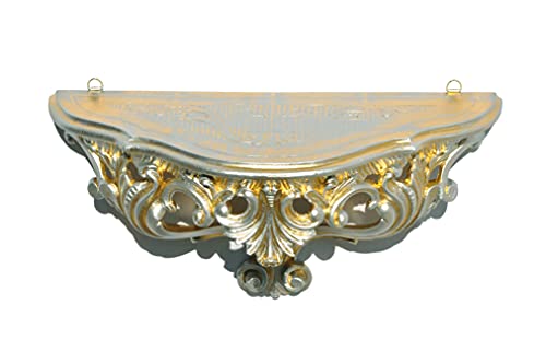 LIGUORO SHOP Regal im venezianischen Barock-Stil, Konsole, Vintage, Shabby Chic, 38,5 x 20 x 15,5 cm (Gold/Silber) von LIGUORO SHOP