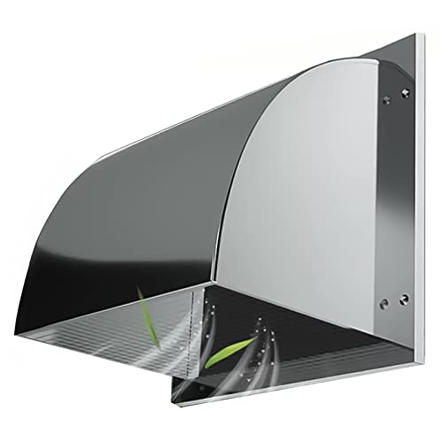 Edelstahl Ablufthaube 300mm 350mm 400mm Quadrat Ablufthaube Lüftungsgitter Mit Mesh Screen Wetterschutz Küche Dunstabzugshaube Abdeckung Außen Dickerer Rahmen Kanalabdeckung Für Garage Küche Bad ( Siz von LIGUOYI