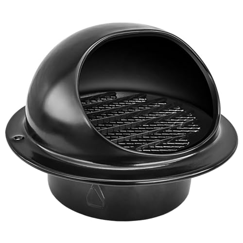 LIGUOYI Runder Ablufthaube Schwarz Kugelform Lüftungsgitter Ablufthaube Ø100 150 200mm Auspuff Haube Vent Wand Runder Lufthaube Mit Mesh Screen, Edelstahl Abluftöffnung Für Küche Garage Bad von LIGUOYI
