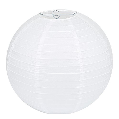 LIHAO 12" weiße Papier Laterne Lampion rund Lampenschirm Hochtzeit Party Dekoration Ballform (10er Packung) von LIHAO