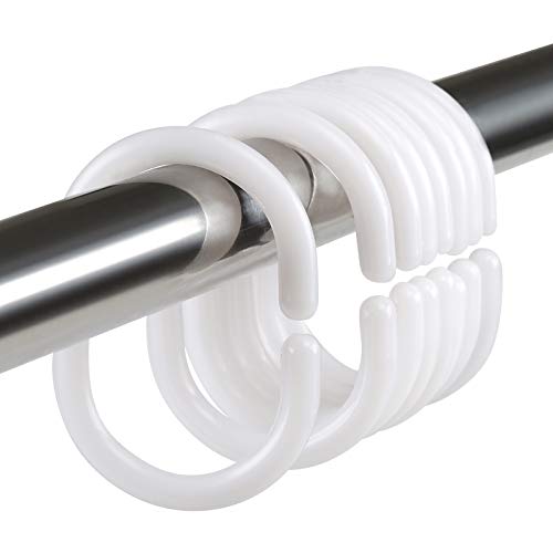 LIHAO 24x Duschringe Duschvorhangringe Kunststoff Aufhängeringe für Duschstange Weiß (Verpackung MEHRWEG) von LIHAO