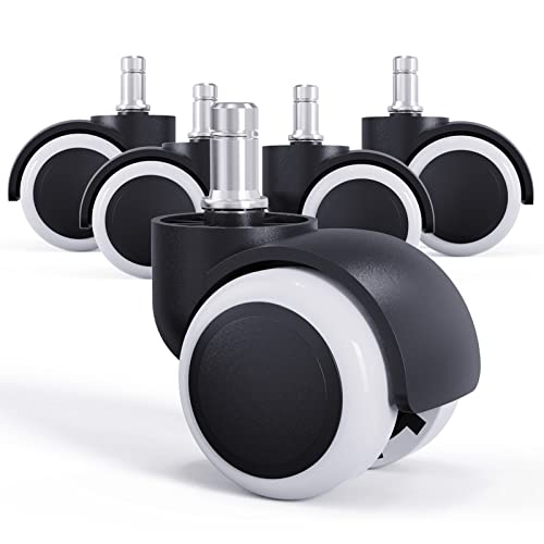 LIHAO 5X Hartbodenrollen Drehstuhlrollen 11mm / 50mm Bürostuhlrollen Rollenset für Schreibtischstuhl Bürostuhl Schwarz Weiß LIHAO 5X Hartbodenrollen Drehstuhlrollen 11mm / 50mm Bürostuhlrollen Rollenset für Schreibtischstuhl Bürostuhl Schwarz Weiß von LIHAO