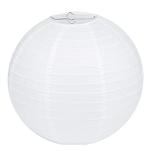 LIHAO 6" weiße Papier Laterne Lampion rund Lampenschirm Hochtzeit Party Dekoration Ballform - (10er Packung) von LIHAO