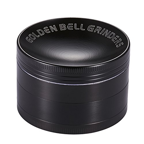 LIHAO Grinder 2.36" Groß 6cm Pollen Crusher für Spice,Kräuter,Gewürze,Kaffee,Herb 4-teiliges Set mit Schaber (Schwarz) von LIHAO