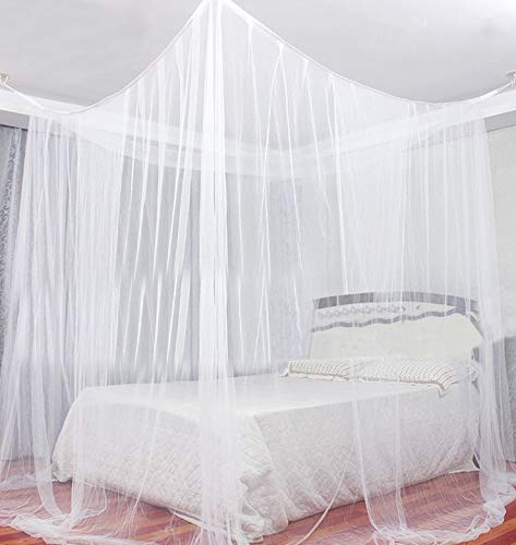 LIHAO Moskitonetz Doppelbett feinmaschiges Mückennetz für Reise, Zuhause Faltbares Rechteckiges Fliegennetz Weiß (220 * 200 * 200cm) von LIHAO