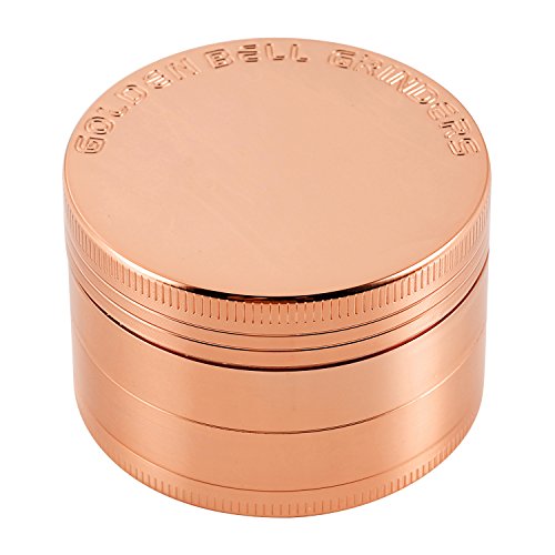 LIHAO Pollen Grinder Crusher für Spice,Kräuter,Gewürze,Herb,Kaffee 4-teiliges Set mit Pollen Scraper (Rosa Golden) von LIHAO