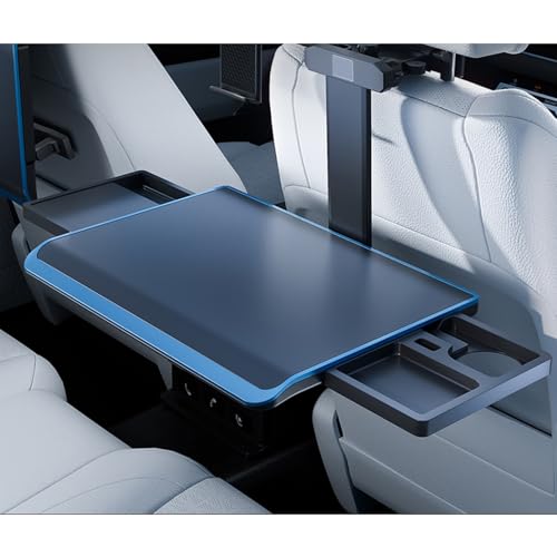 Höhenverstellbare Autositz-Schreibtisch, Klappbare Aluminium-Laptopablage für Rücksitz, Ausziehbare Reise-Esstabelle für Arbeit, Schreiben und Essen im Auto von LIHDNGXM
