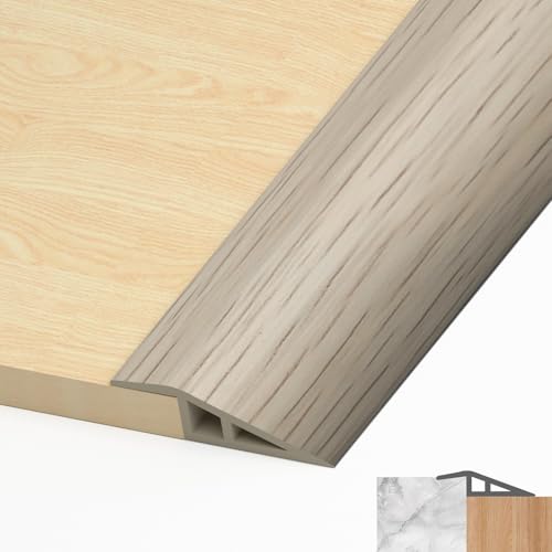 LIHIQIYA PVC Türschwellen Leiste, Übergangsprofil Selbstklebend, Übergangsleiste Boden Höhenausgleich Abdeckleiste für Parkettböden Laminate Schwellen (Ahorn Holz, 5mm bis 10mm, 1M) von LIHIQIYA