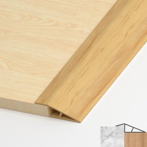 LIHIQIYA PVC Türschwellen Leiste, Übergangsprofil Selbstklebend, Übergangsleiste Boden Höhenausgleich Abdeckleiste für Parkettböden Laminate Schwellen (Holzmaserung, 10mm bis 15mm, 3M) von LIHIQIYA