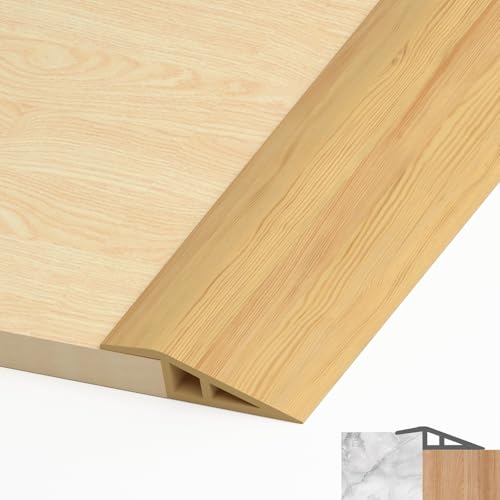 LIHIQIYA PVC Türschwellen Leiste, Übergangsprofil Selbstklebend, Übergangsleiste Boden Höhenausgleich Abdeckleiste für Parkettböden Laminate Schwellen (Holzmaserung, 5mm bis 10mm, 1M) von LIHIQIYA