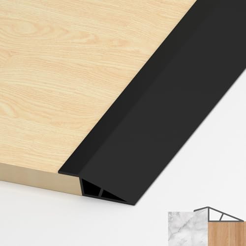 LIHIQIYA PVC Türschwellen Leiste, Übergangsprofil Selbstklebend, Übergangsleiste Boden Höhenausgleich Abdeckleiste für Parkettböden Laminate Schwellen (Schwarz, 10mm bis 15mm, 1M) von LIHIQIYA