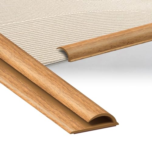 LIHIQIYA Selbstklebende Randleiste für Teppiche, 1m PVC Übergangsleiste Boden, Holzoptik Übergangsleiste von Teppich, Teppicheinfassband Selbstklebend Übergangsprofil für Fußmatte, Teppich, Türkanten von LIHIQIYA