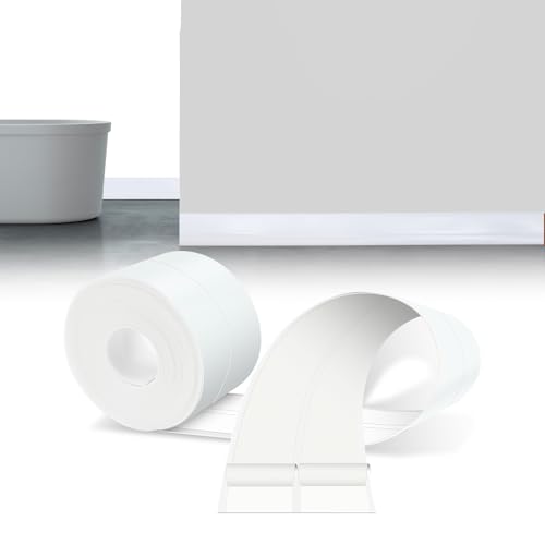 LIHIQIYA Weichsockelleiste Selbstklebend Weiß, 6M Sockelleiste Selbstklebende, 19x19mm Knickleiste Abschlussleiste PVC, Flexibel Knickleiste, Bodenleiste Abschlussleiste für Bad Küche Badezimmer von LIHIQIYA